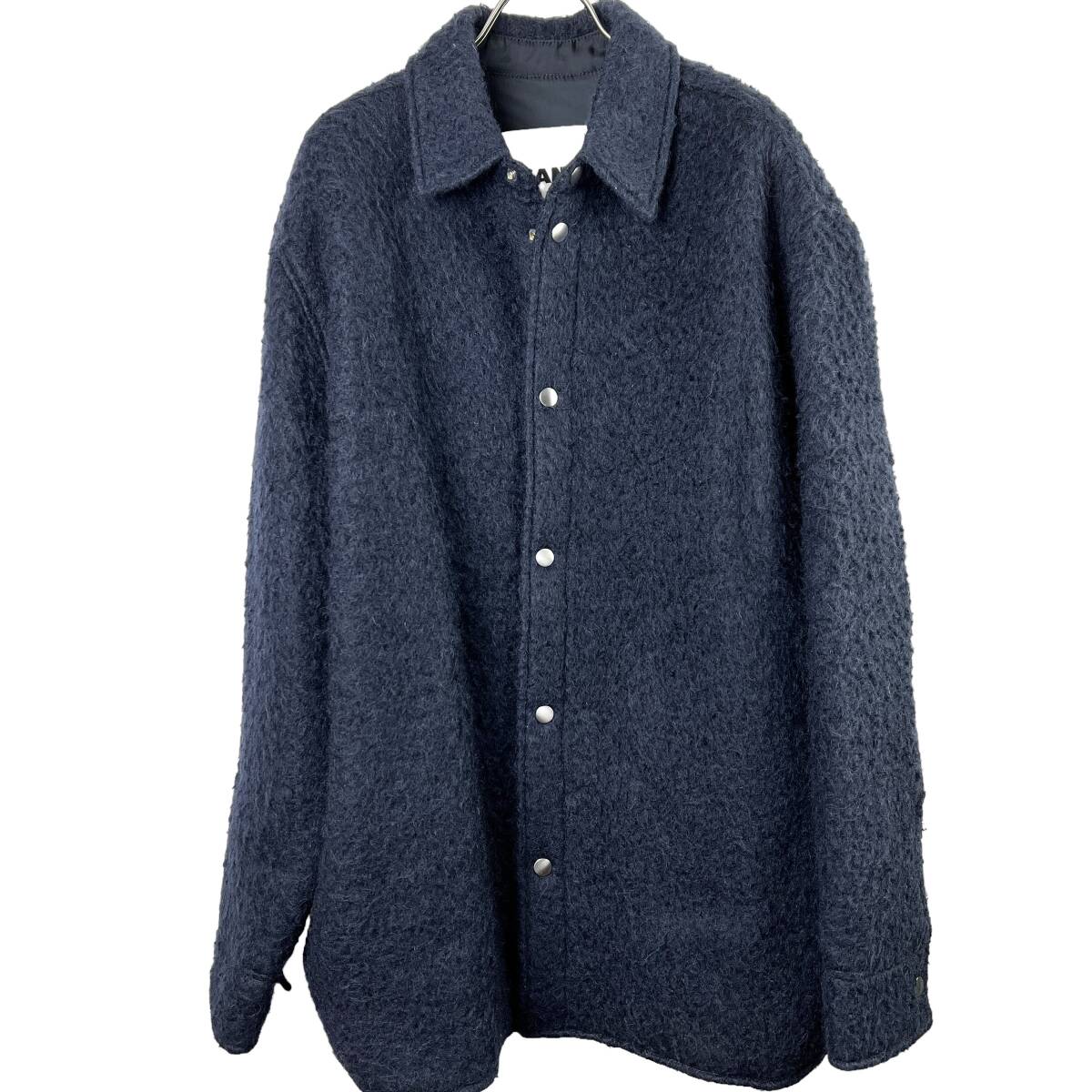 JILSANDER(ジルサンダー) モヘヤ混パデットシャツジャケット Mohair Shirt Jacket (navy)_画像1