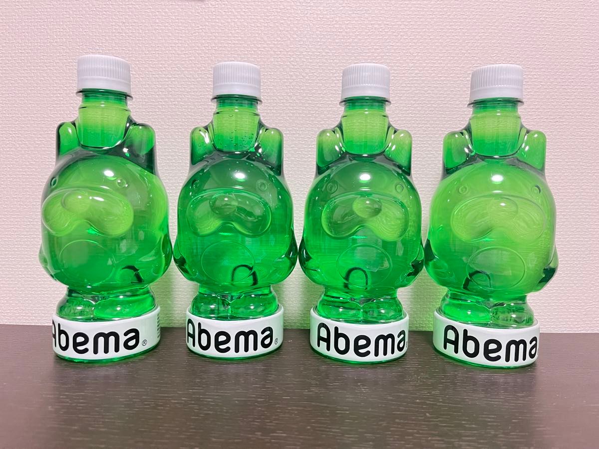 Ameba abema TV アベマくん完全非売品ペットボトル4本 水 ミネラルウォーター 緑 アベマ君