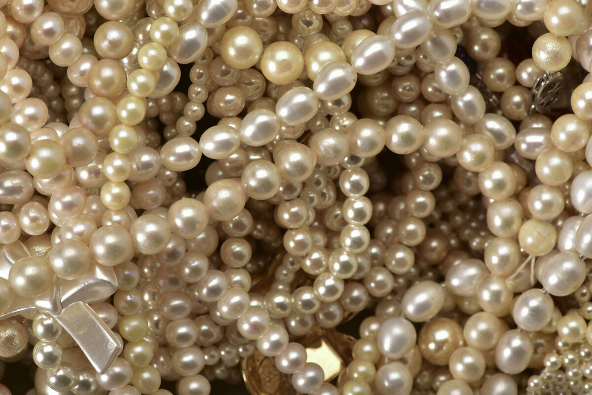 真珠アクセサリー 淡水パール・アコヤ真珠・イミテーションパール・フェイクパール・大量まとめ売り約12kg・ｍ1103003の画像3