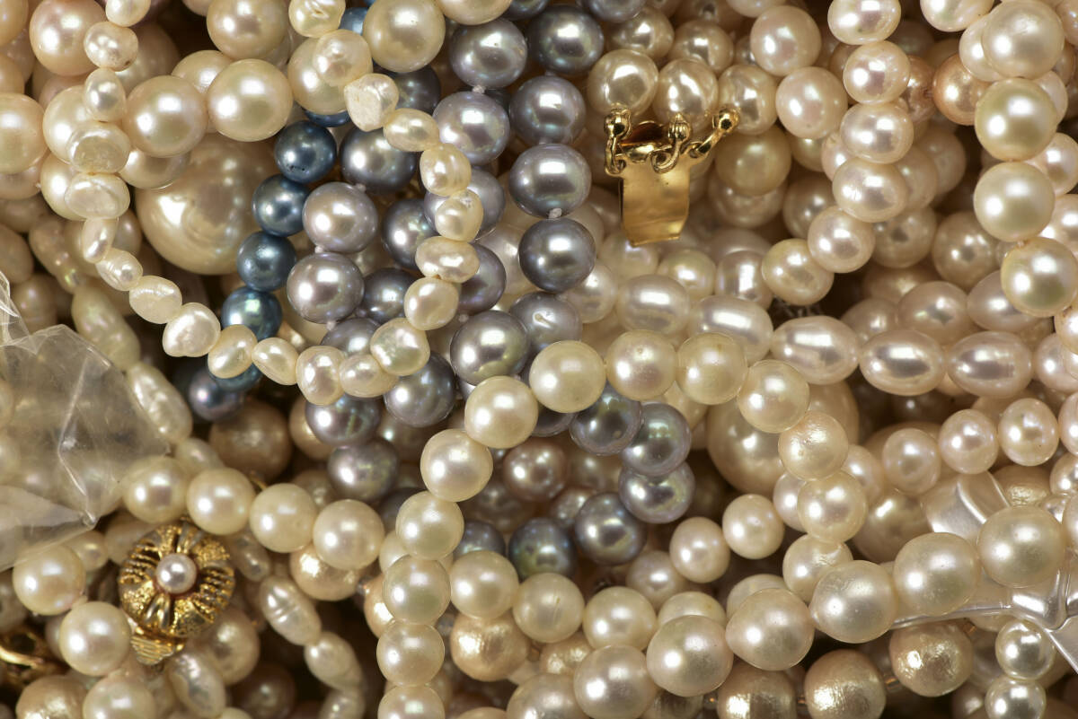 真珠アクセサリー 淡水パール・アコヤ真珠・イミテーションパール・フェイクパール・大量まとめ売り約12kg・ｍ1103003の画像4