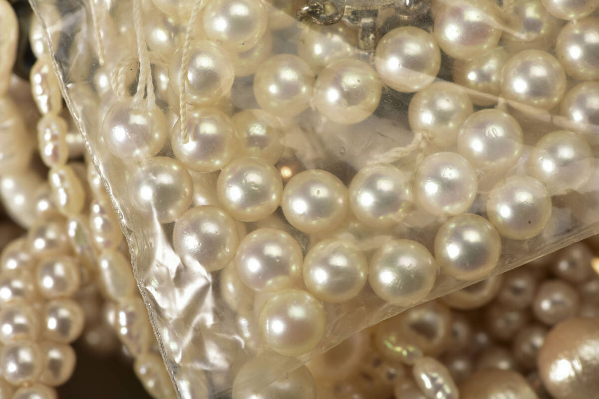 真珠アクセサリー 淡水パール・アコヤ真珠・イミテーションパール・フェイクパール・大量まとめ売り約12kg・ｍ1103003の画像5