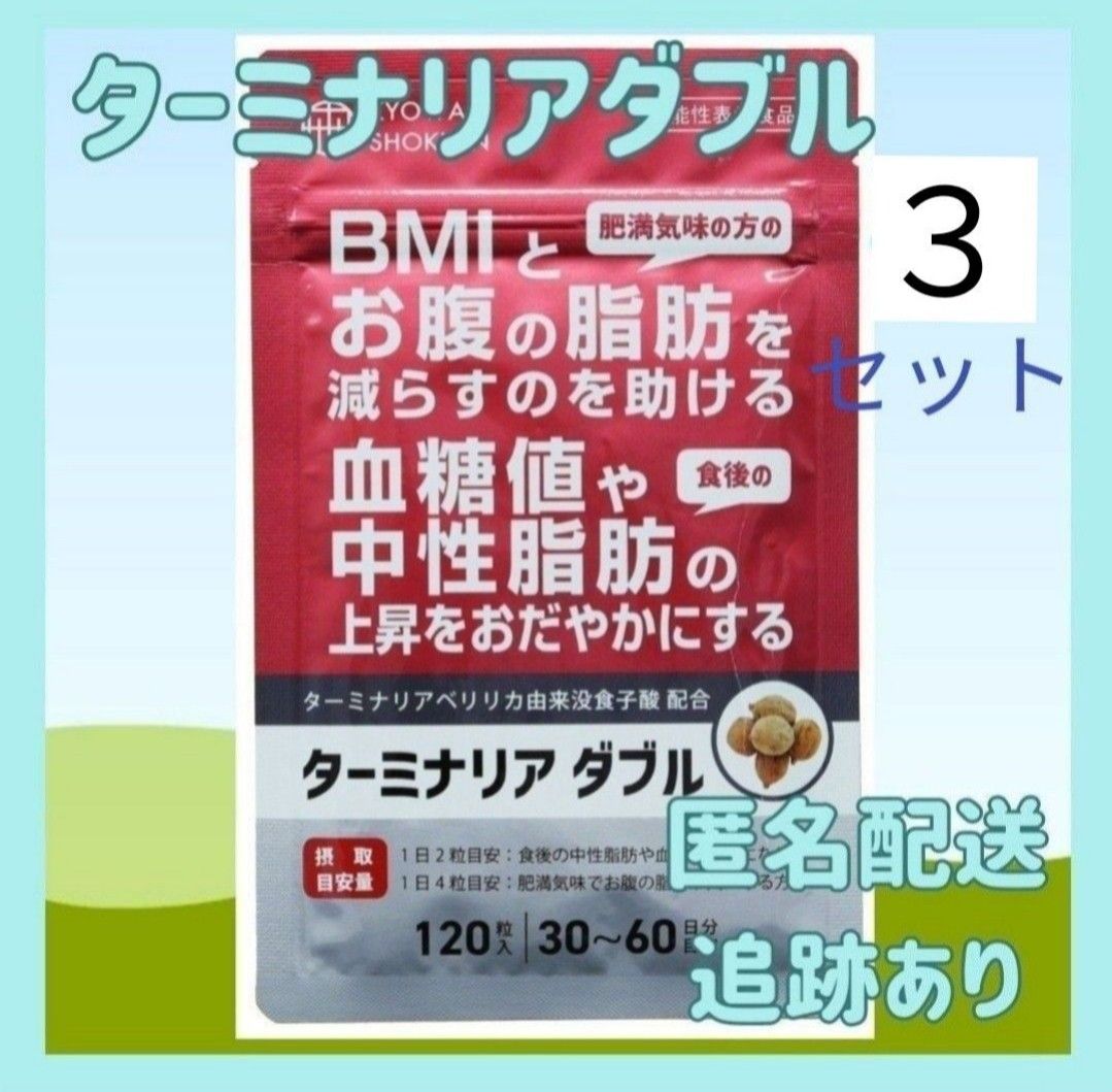 【3袋セット】ターミナリア ダブル ダイエットサプリ BMI 血糖値 中性脂肪賞味期限25年10月