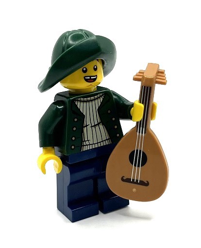即決 新品 未使用 レゴ LEGO ミニフィギュア ミニフィグ シティ 楽器奏者 リュートを弾く男の子 男性 ミュージシャンの画像2