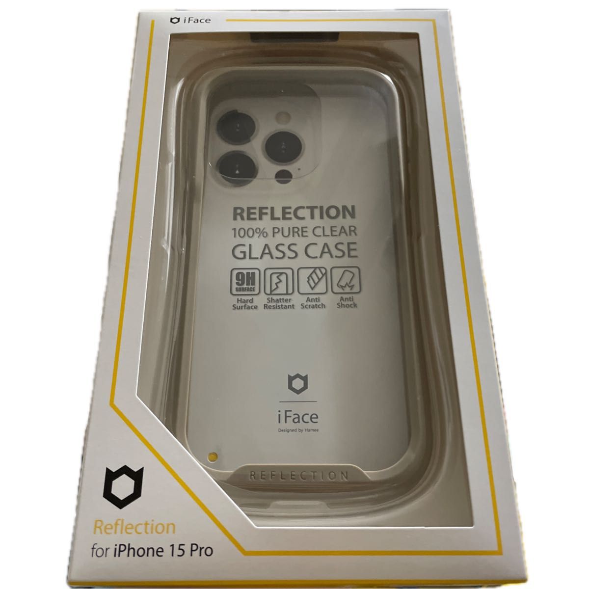 iPhone 15 Pro iFace Reflection 強化ガラスクリア スマホケース 41-959169（ベージュ）