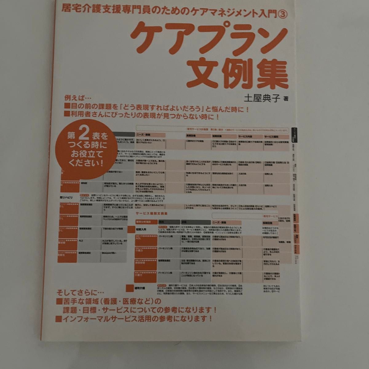 ケアプラン文例集 （居宅介護支援専門員のためのケアマネジメント入門　３） 土屋典子／著