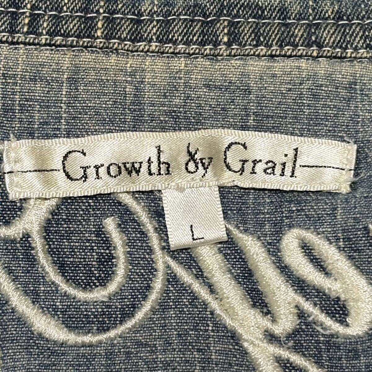 【Growth by Grail】グロースバイグレイル デニムジャケット ブルー 青 4ポケット 迷彩柄 カモフラ ジップアップ メンズ サイズL/Y5194 SSの画像8