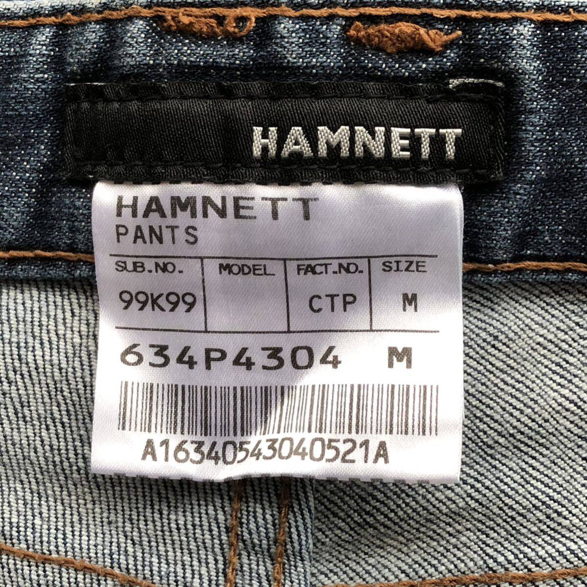 【HAMNETT】ハムネット ジーンズ Gパン ジーパン メンズ インディゴ ブルー デニム ストーンウォッシュ ボタンフライ パンツ M/Y6862BB_画像8