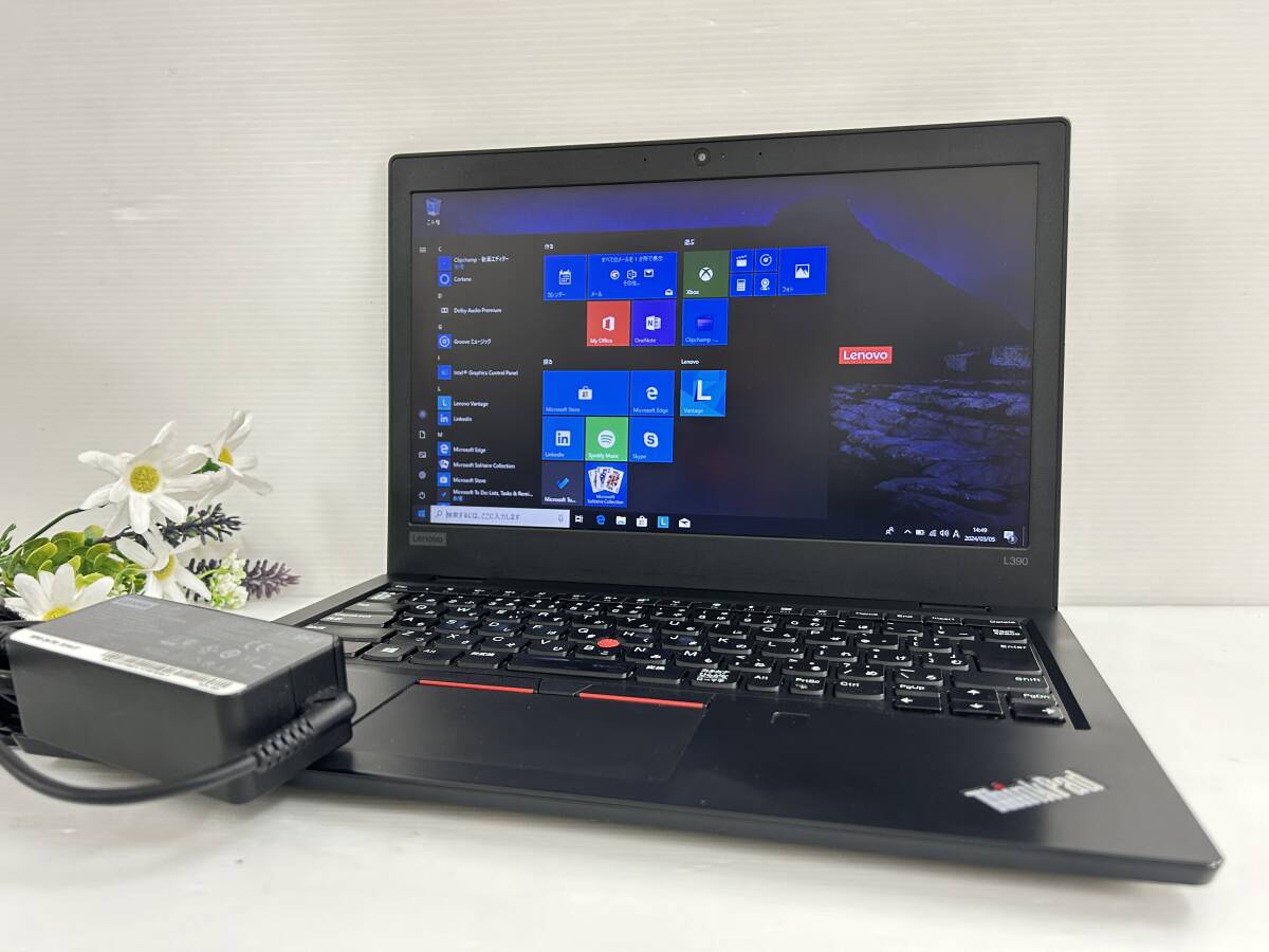 【13.3インチ】Lenovo ThinkPad L390 20NSS05400『第8世代 Core i5(8265U) 1.6GHz/RAM:8GB/SSD:256GB』Win10Pro 動作品_画像1