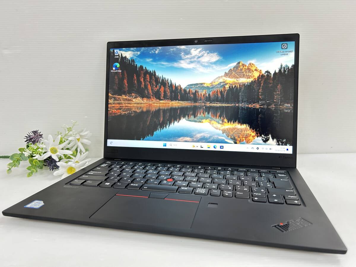 【良品 14インチ】Lenovo 7th Gen ThinkPad X1Carbon 2019 20QES21700『Core i5(8265U) 1.6GHz/RAM:8GB/NVMe SSD:256GB』Win11Pro 動作品_画像1