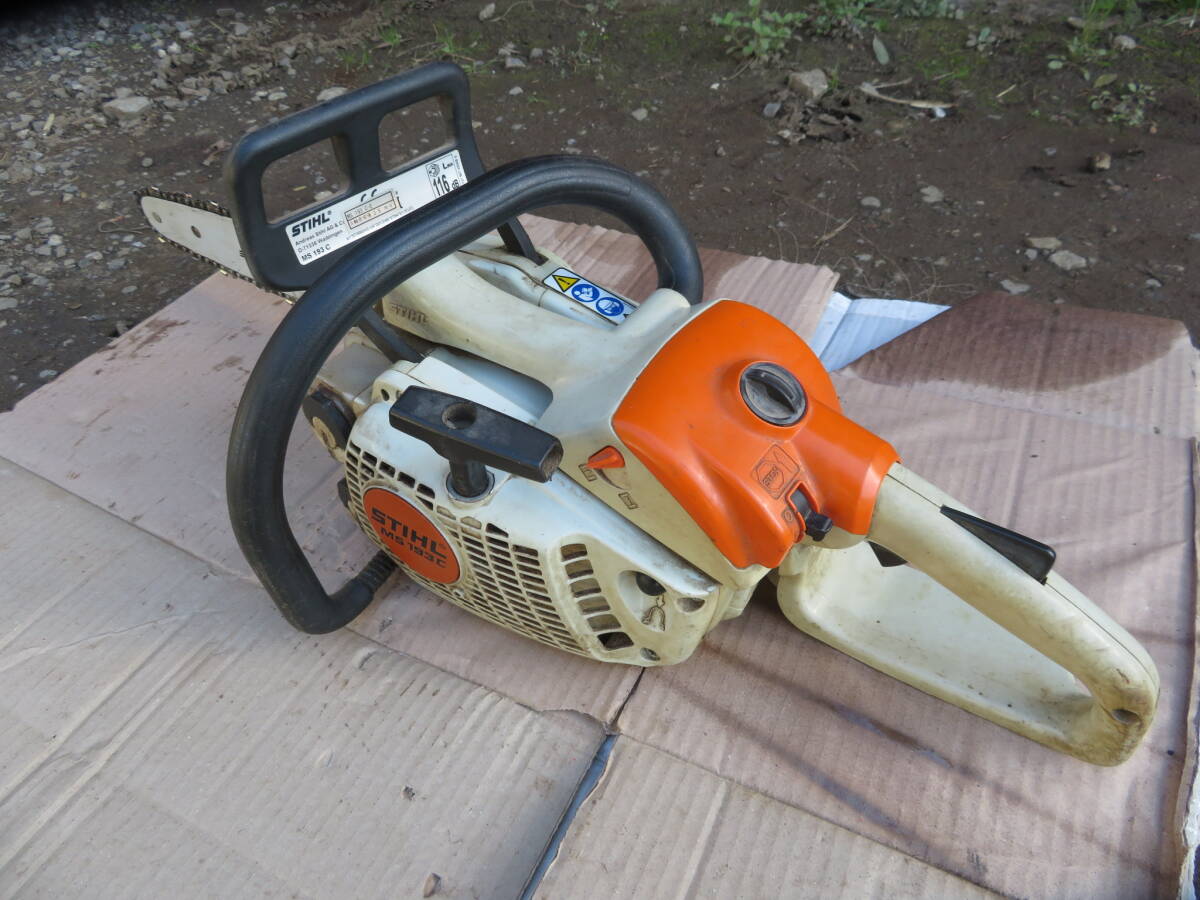 送料込み　スチール　MS193　C-E　チェンソー　チェーンソー　STIHL　MS192　MS194　中古　エンジン　現状　鋸　造園　庭　薪　林業　伐採_画像1