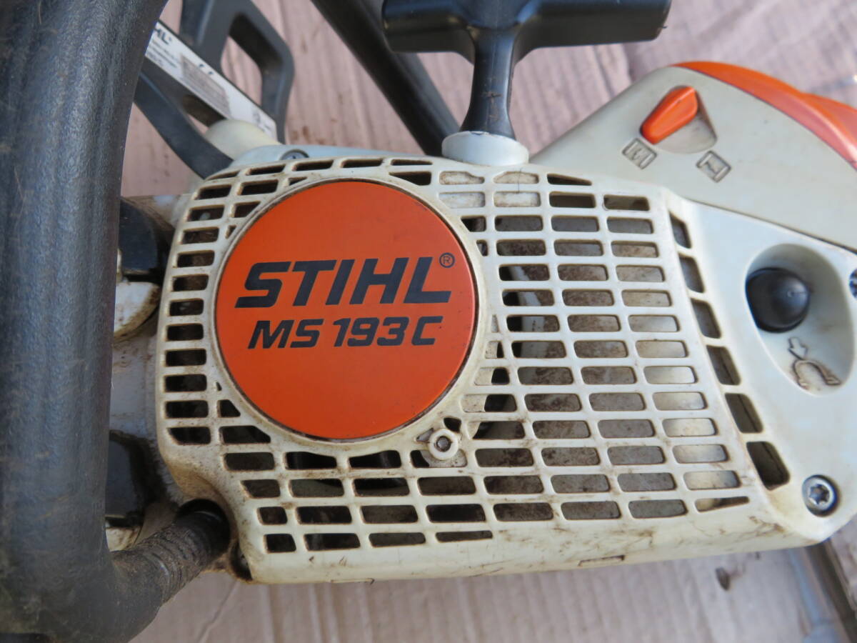 送料込み　スチール　MS193　C-E　チェンソー　チェーンソー　STIHL　MS192　MS194　中古　エンジン　現状　鋸　造園　庭　薪　林業　伐採_画像7