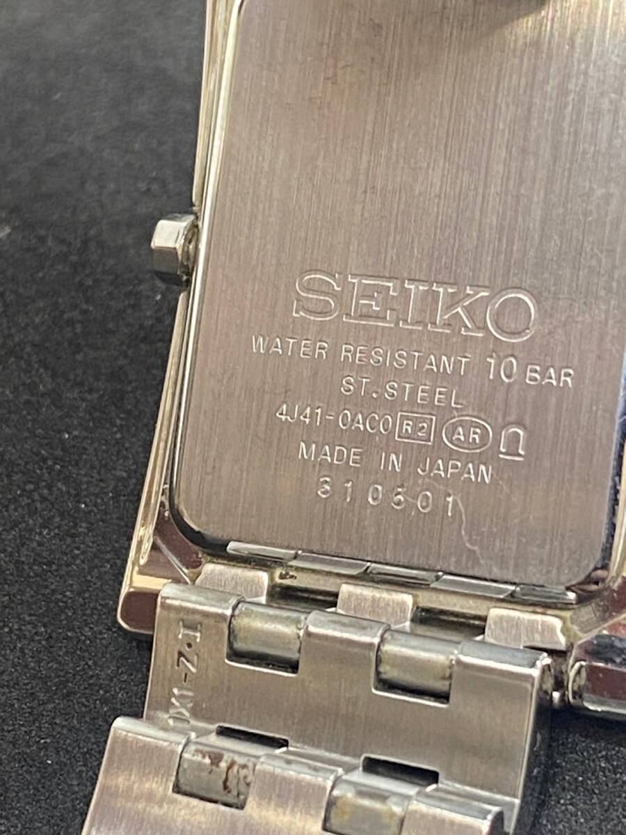 MS-4272 セイコー QZ 4J41-0AC0 ドルチェ ゴールド文字盤 スクエア メンズ腕時計 可動未確認の画像8