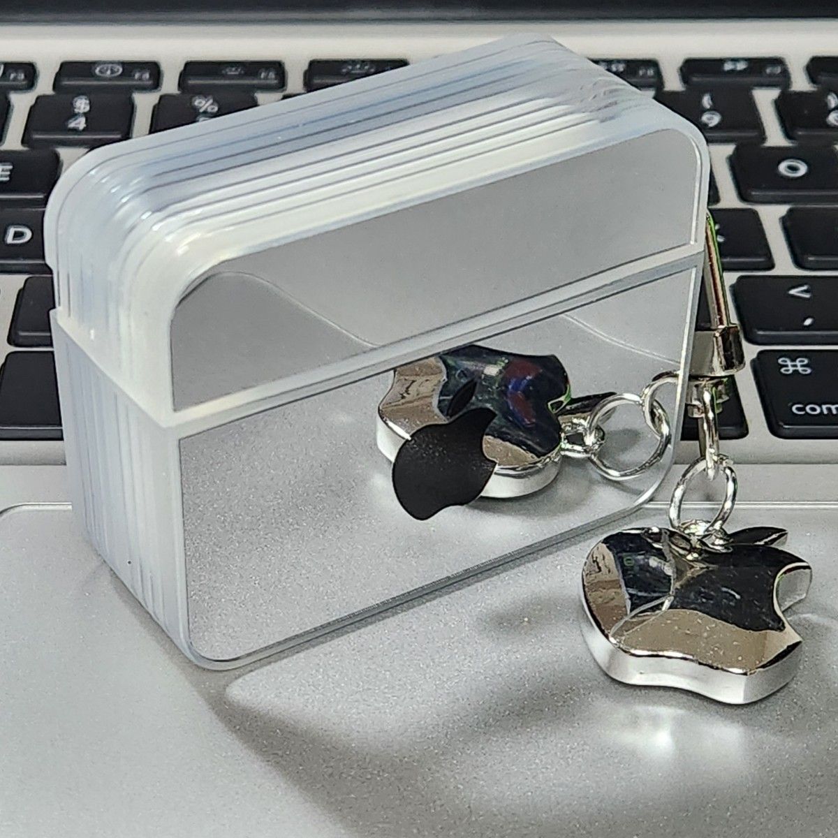 AirPods Pro 2 カバー クリアシルバー黒 エアポッズ ソフト ケース