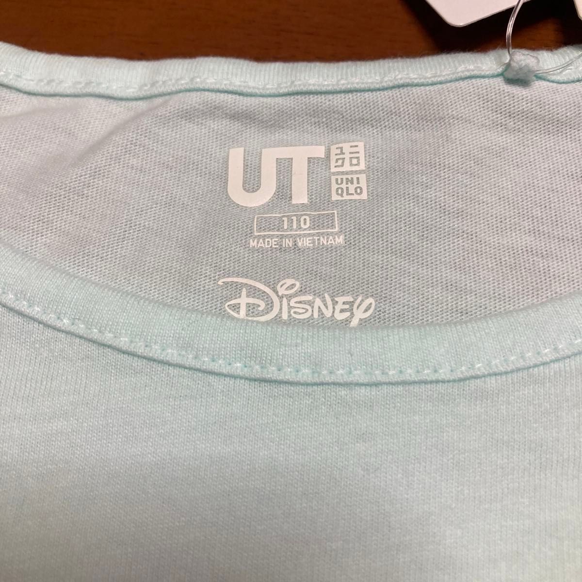 【新品】UNIQLO KIDS  Disney アナと雪の女王 Tシャツ 110  ライトグリーン ディズニーヒロインズ