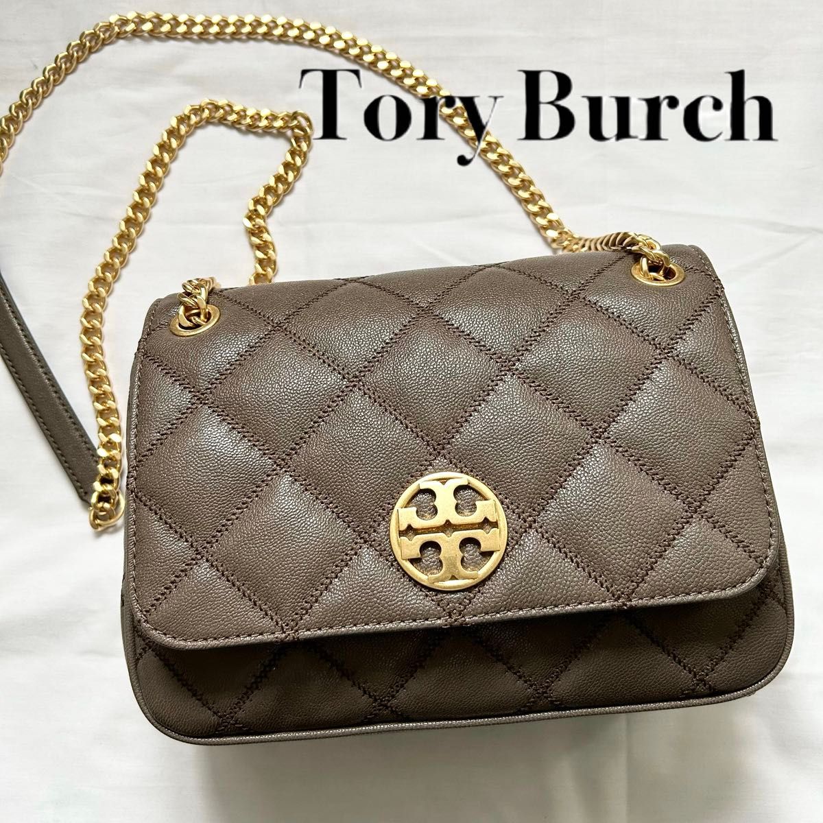 極美品 2way トリーバーチ ショルダーバッグ グレー 本革 極美品 2way トリーバーチ ショルダーバッグ グレー 本革