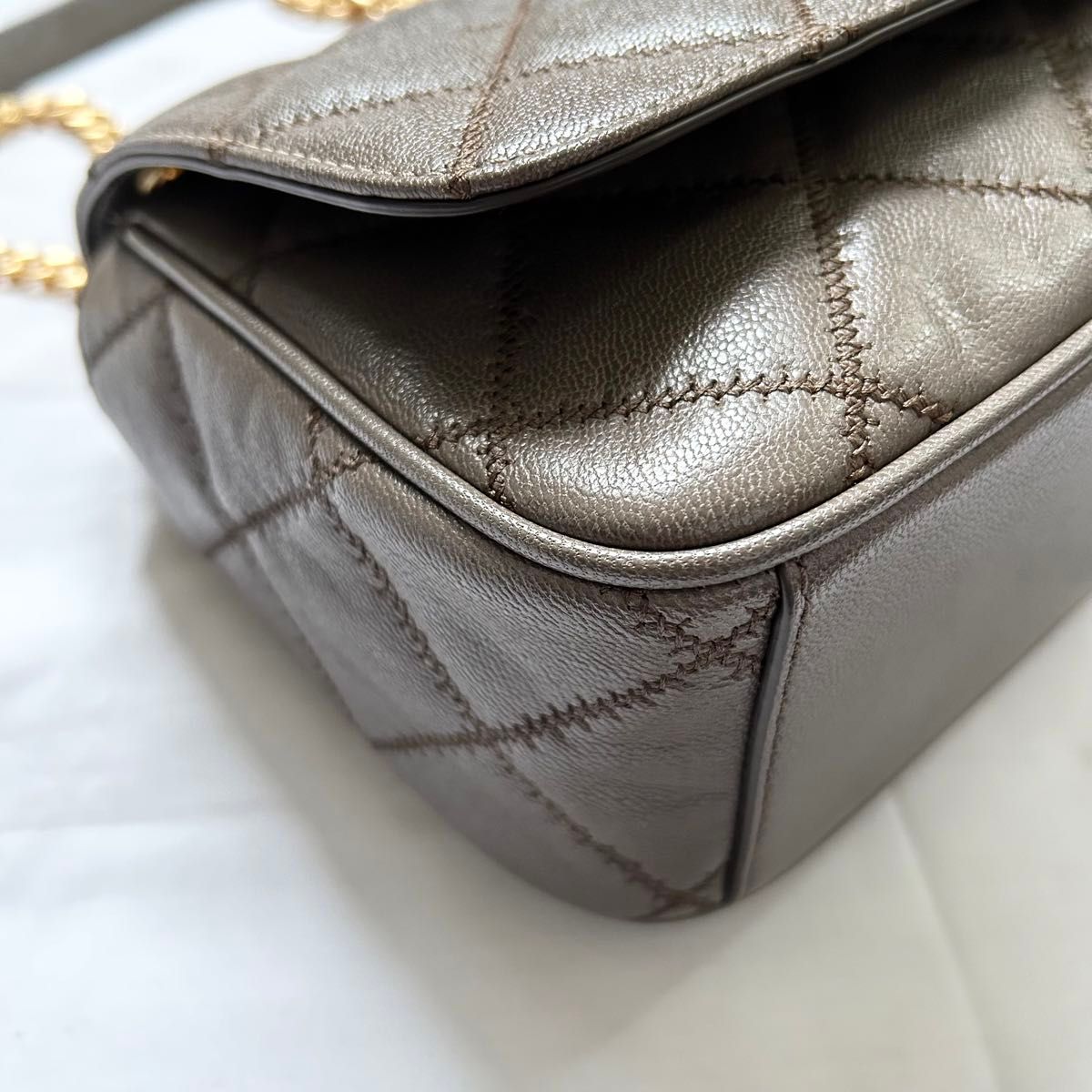 極美品 2way トリーバーチ ショルダーバッグ グレー 本革 極美品 2way トリーバーチ ショルダーバッグ グレー 本革