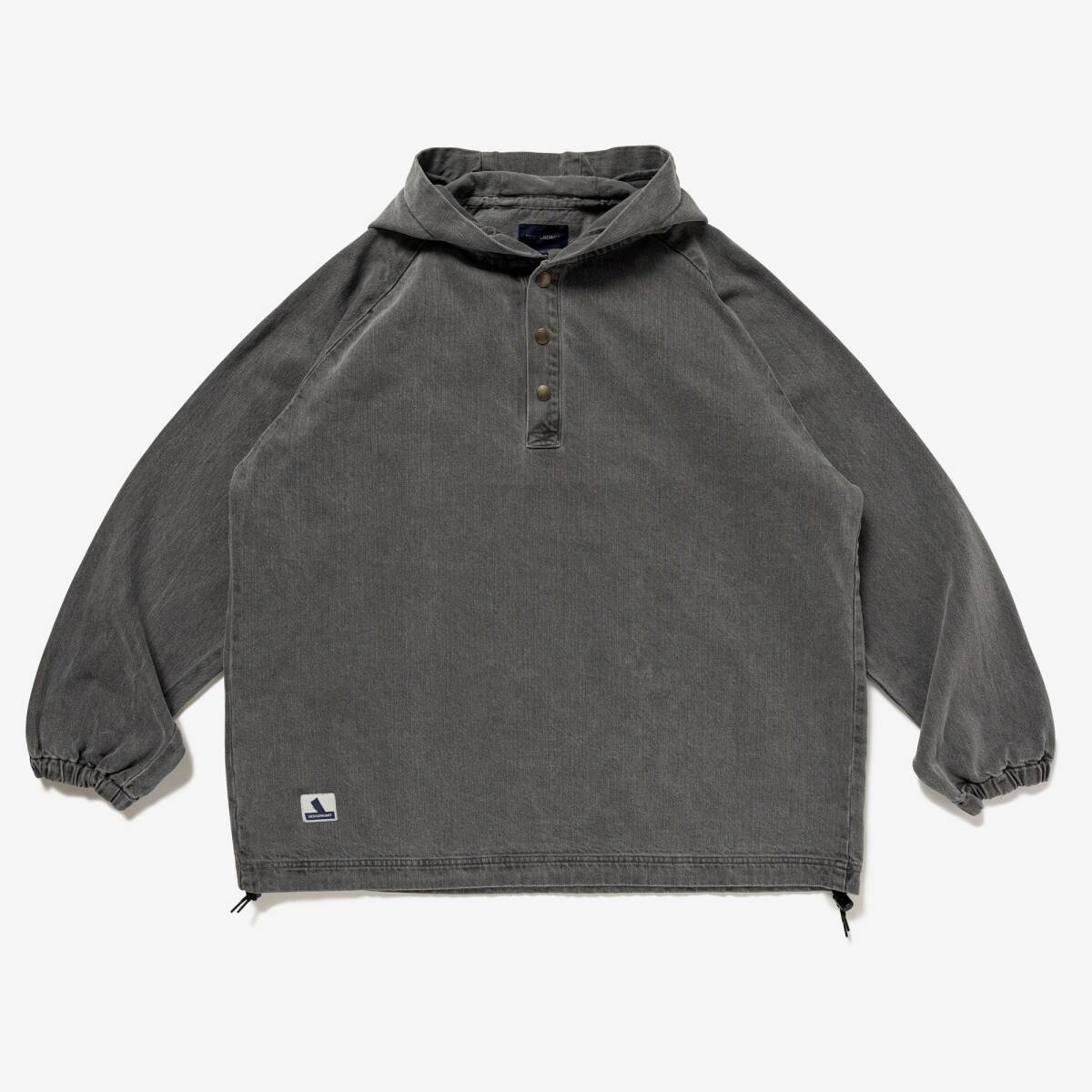 新品 完売品 SIZE 3 DESCENDANTMOLE HOODED LS SHIRT PIGMENT DYE GRAY ディセンダント モールフードシャツ ピグメントダイ 正規品の画像2