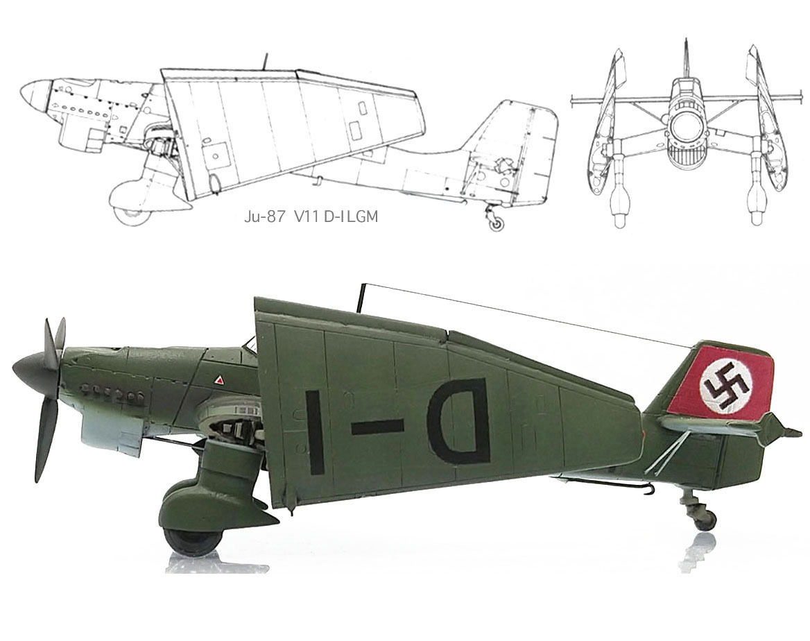 1/144 完成品 ユンカース Ju-87 V11 D-ILGM （左翼折りたたみ）プロトタイプ スツーカ 空母試験 1939_画像5