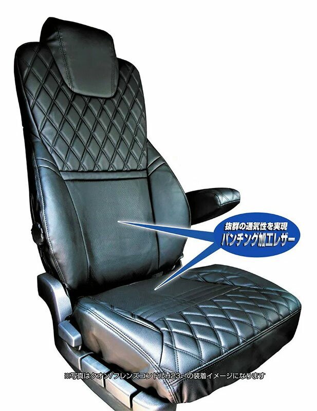 ジェットイノウエ シートカバーCOMBI 運転席用 (黒/赤糸) HINO レンジャープロ 標準（H14.1~H29.4） 1個入り