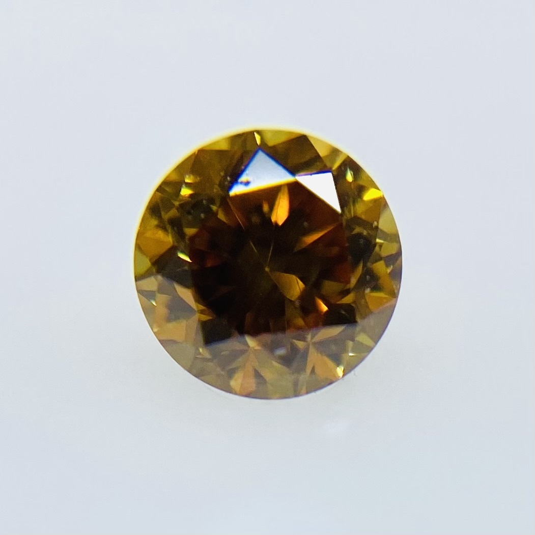 ダイヤモンド FANCY VIVID YELLOW ORANGE 0.151ct RD/RT2607/CGL