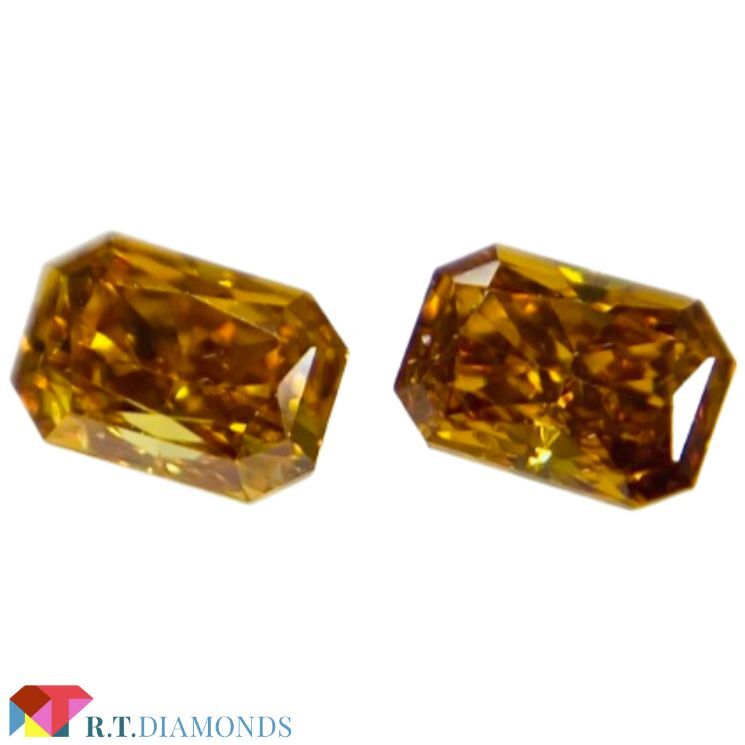 FANCY DEEP YELLOW ORANGE 0.180ct＆0.146ct/RCT/RT2588/CGL