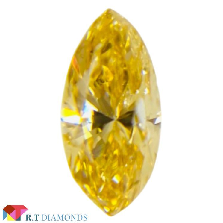 FANCY INTENSE ORANGY YELLOW 0.174ct MQ/RT2585/CGL