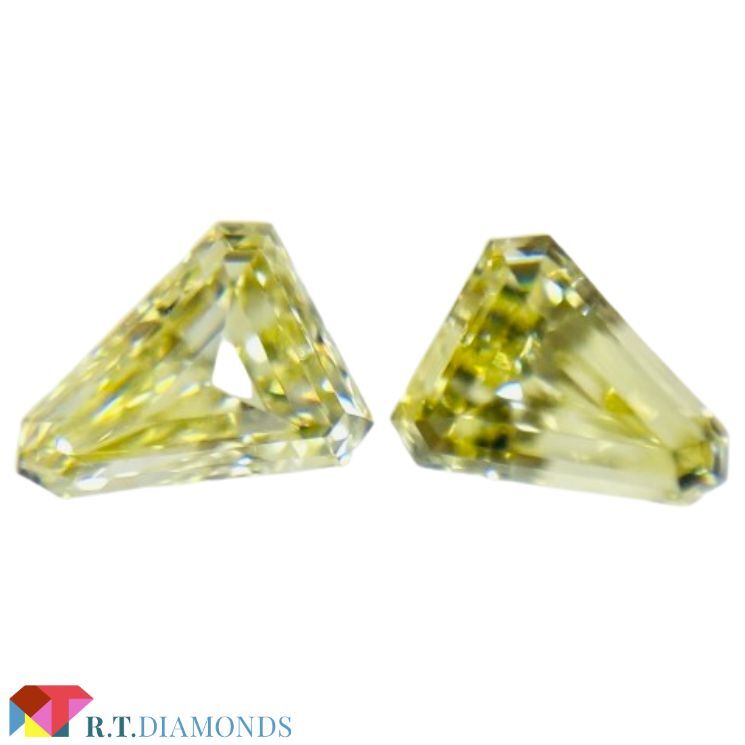 FANCY LIGHT YELLOW 0.311ct＆0.346ct/RT2591/CGL