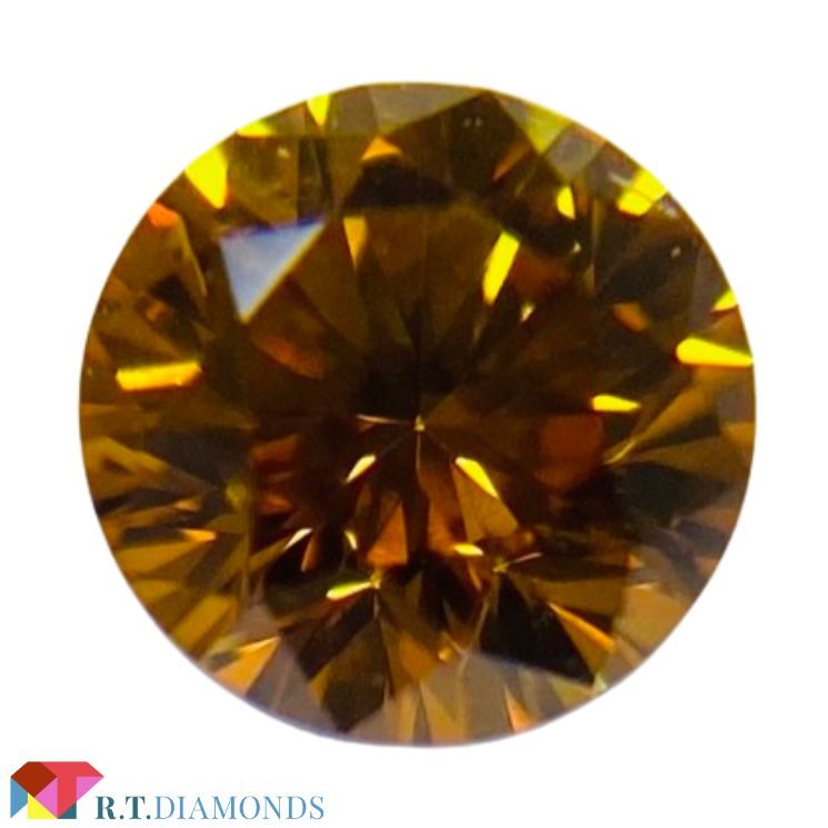 ダイヤモンド FANCY VIVID YELLOWISH ORANGE 0.150ct RD/RT2604/CGL