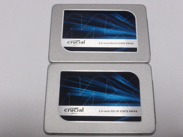 Crucial SSD SATA 2.5inch 525GB 2台セット 正常判定 本体のみ 中古品です　CT525MX300SSD1_画像1