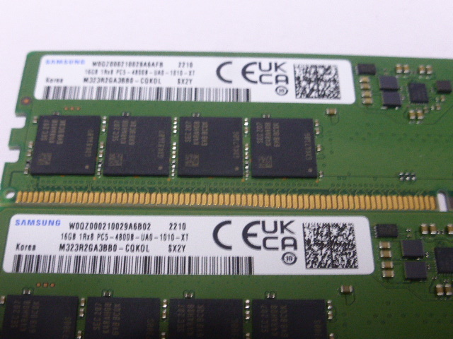 メモリ デスクトップパソコン用 Samsung DDR5-4800 PC5-38400 16GBx2枚 合計32GB 起動確認済みです _画像2