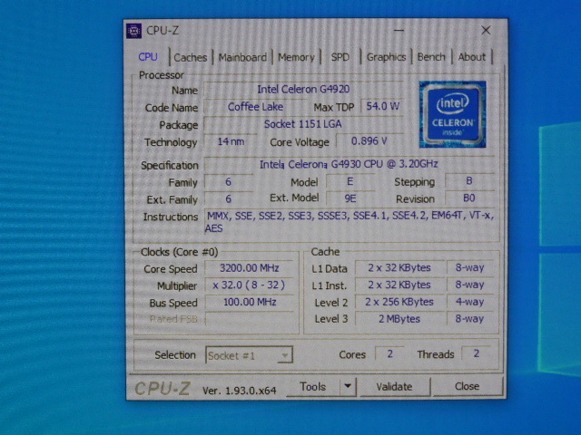 INTEL CPU CELERON G4930 2コア2スレッド 3.20GHZ SR3YN CPUのみ 起動確認済みです_画像3