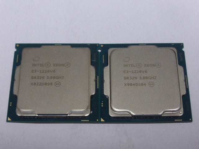 INTEL CPU Xeon E3-1220V6 4コア4スレッド 3.00GHZ SR329 2個セット LGA1151 CPUのみ 起動確認済みですの画像1