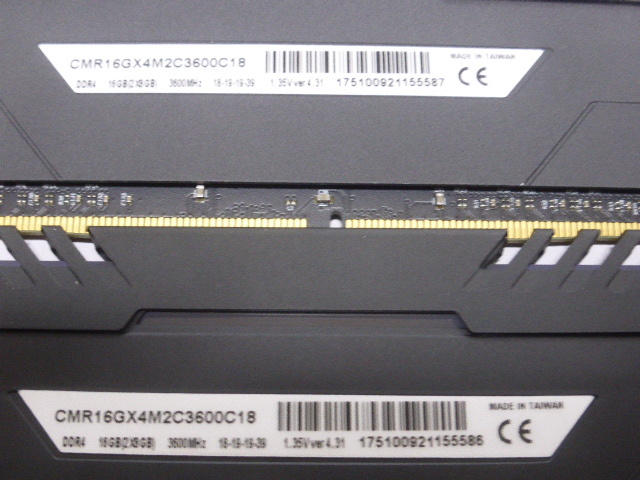  память настольный память CORSAIR VENGEANCE RGB DDR4-3600 PC4-28800 8GBx2 листов всего 16GB CMR16GX4M2C3600C18 пуск подтверждено. 