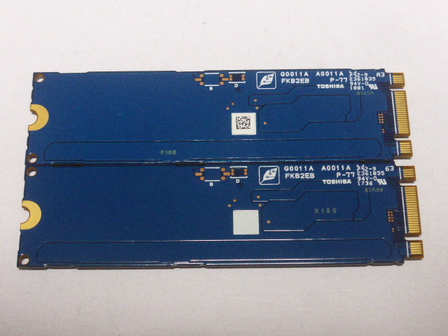 TOSHIBA SSD M.2 SATA Type2280 256GB 2枚セット 正常判定 本体のみ 中古品です KSG60ZMV256G②_画像2