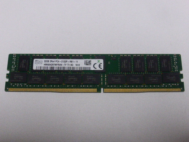 メモリ サーバーパソコン用 SK hynix PC4-17000P(DDR4-2133P) ECC Registered 32GB 起動確認済です HMA84GR7MFR4N-TFの画像1