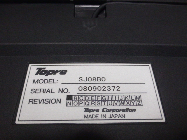 東プレ Topre Keybord キーボード REAL FORCE リアルフォース SJ08B0 キーボード 動作品 中古品 使用感多いです_画像8