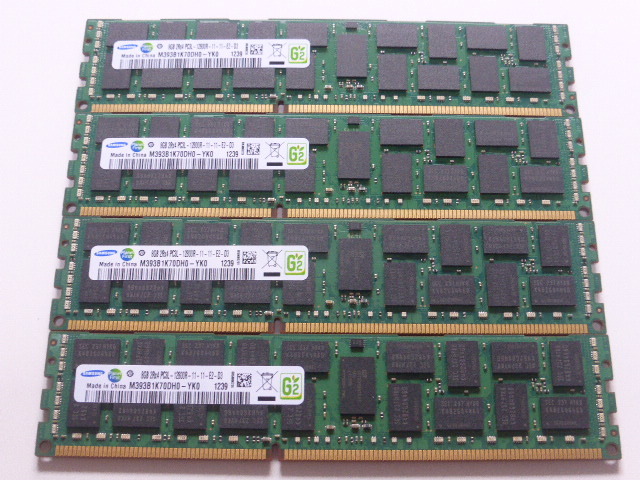 メモリ サーバーパソコン用 低電圧 1.35V Samsung PC3L-12800R(DDR3L-1600R) ECC Registered 8GBx4枚 合計32GB 起動確認済みです⑥_画像1