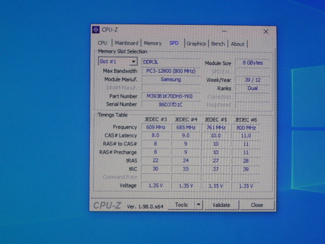 メモリ サーバーパソコン用 低電圧 1.35V Samsung PC3L-12800R(DDR3L-1600R) ECC Registered 8GBx4枚 合計32GB 起動確認済みです⑥_画像5