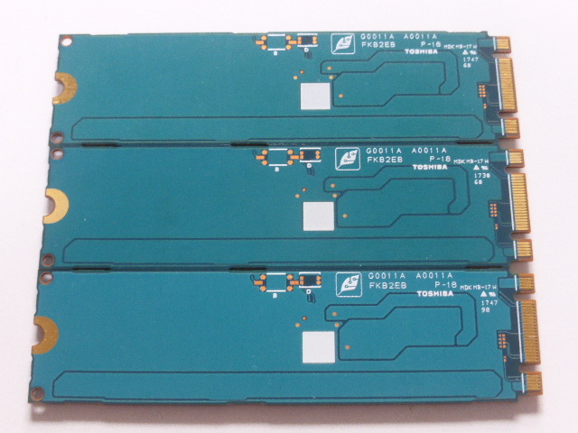 TOSHIBA SSD M.2 SATA Type2280 256GB 3枚セット 正常判定 本体のみ 中古品です KSG60ZMV256G④_画像2