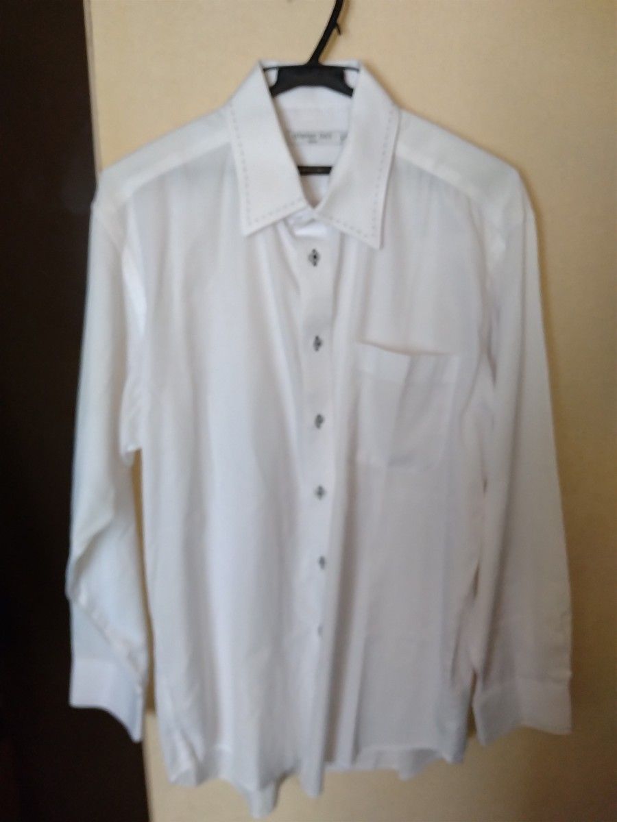 長袖ワイシャツ　ＬＬ 形態安定加工　ボタンダウン　ステッチ　メンズ