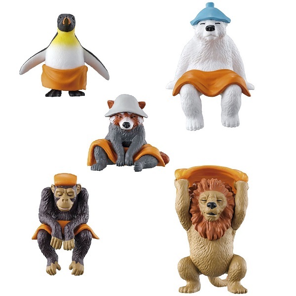 どうぶつ サウナ 6 全5種 セット ペンギン シロクマ レッサーパンダ チンパンジー ライオン フィギュア マスコット ガチャ ラスト1個