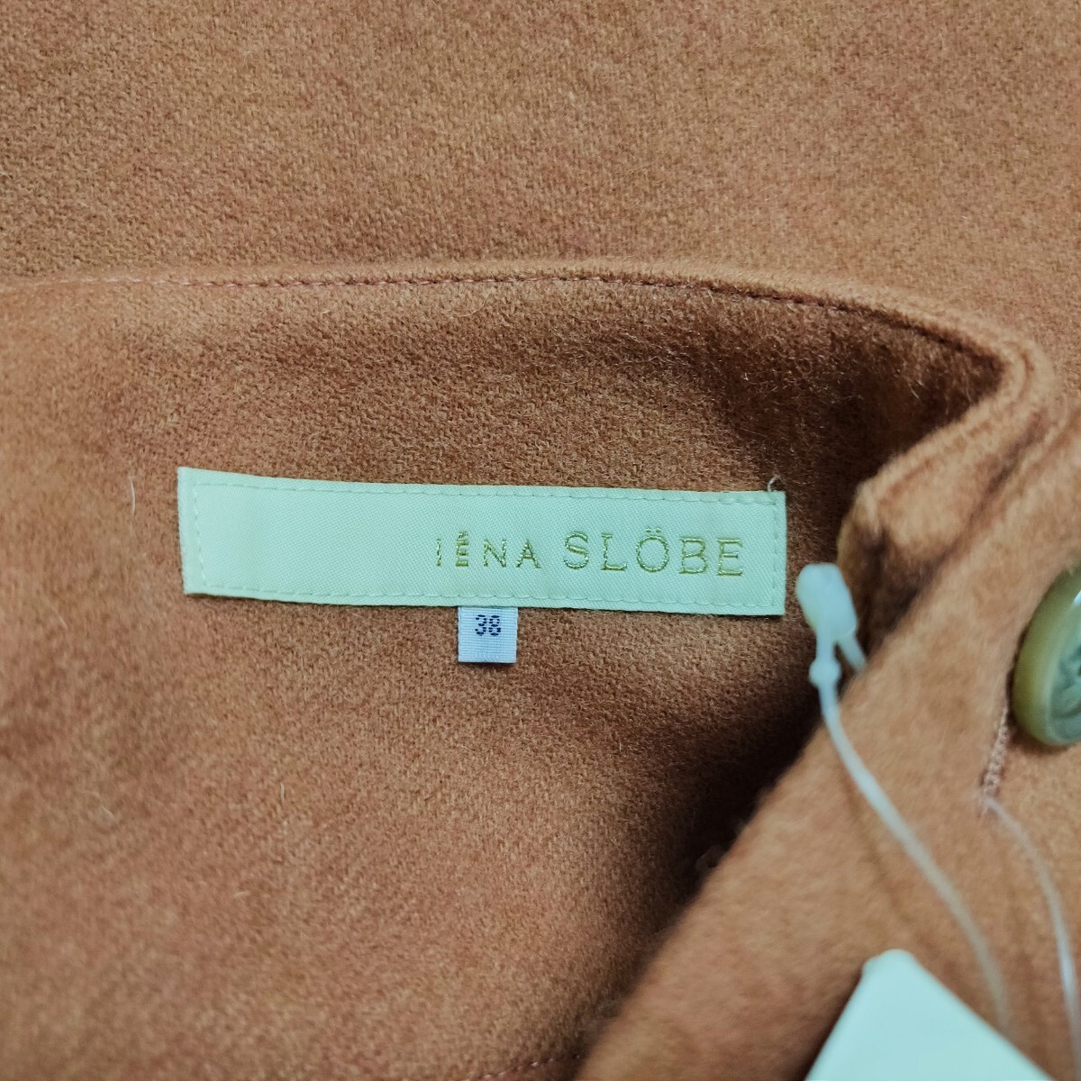 未使用 日本製 スローブ イエナ SLOBE IENA フレアスカート サイドボタン ギャザー スカート ウール ピンクベージュ38 
