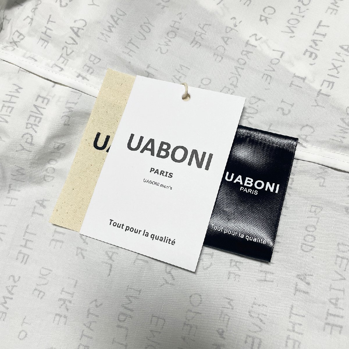 ★★個性EU製＆定価6万◆UABONI*Paris*長袖シャツ*ユアボニ*パリ発◆人気 薄手 快適 総柄 英字柄 アメカジ トップス ジャケット M/46サイズ_画像9