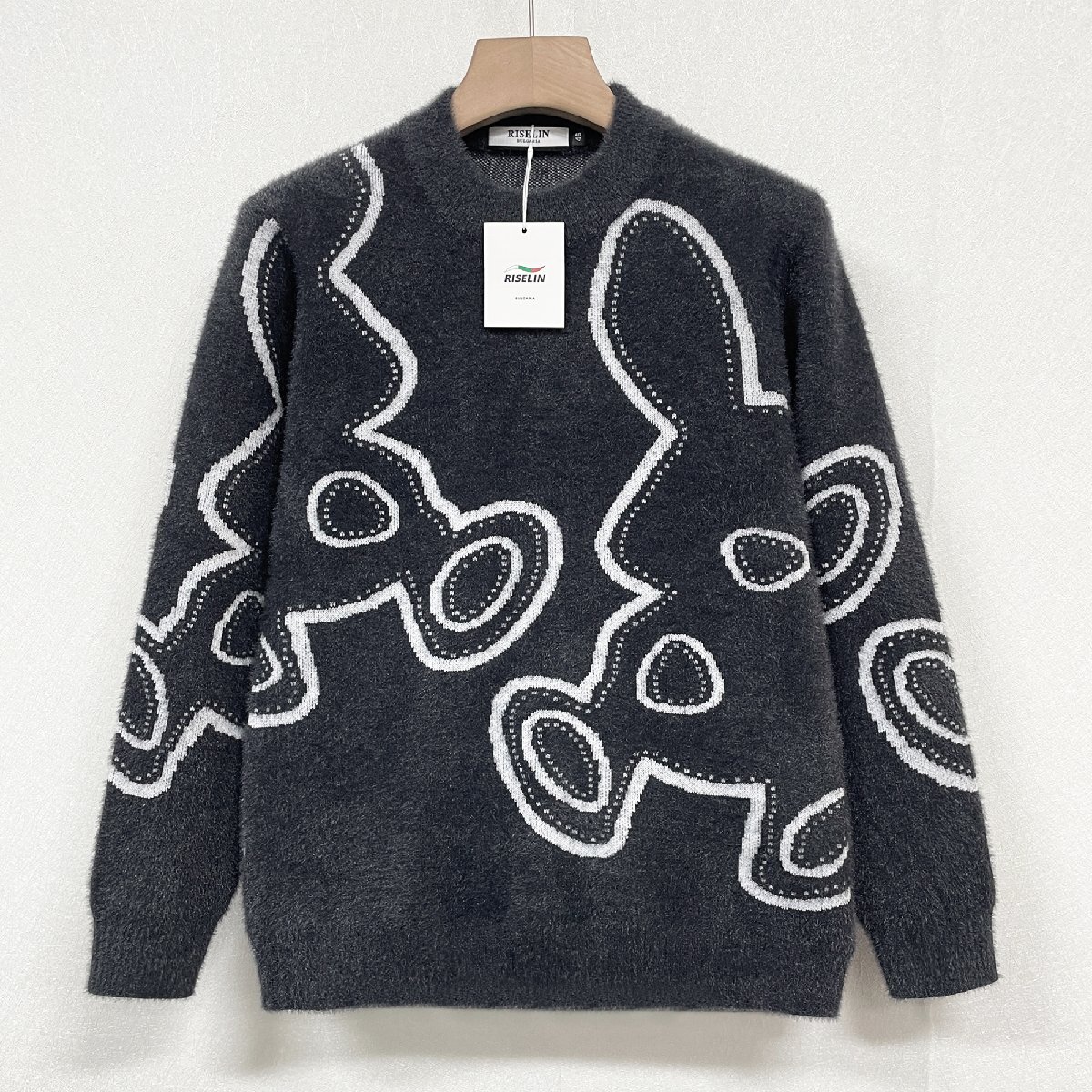 定番 ヨーロッパ製※定価5万◆ブルガリア発※RISELIN セーター ミンク/カシミヤ混 ソフト 毛足 ニット 暖かい ウサギ 可愛さ 秋冬 L/48_画像1