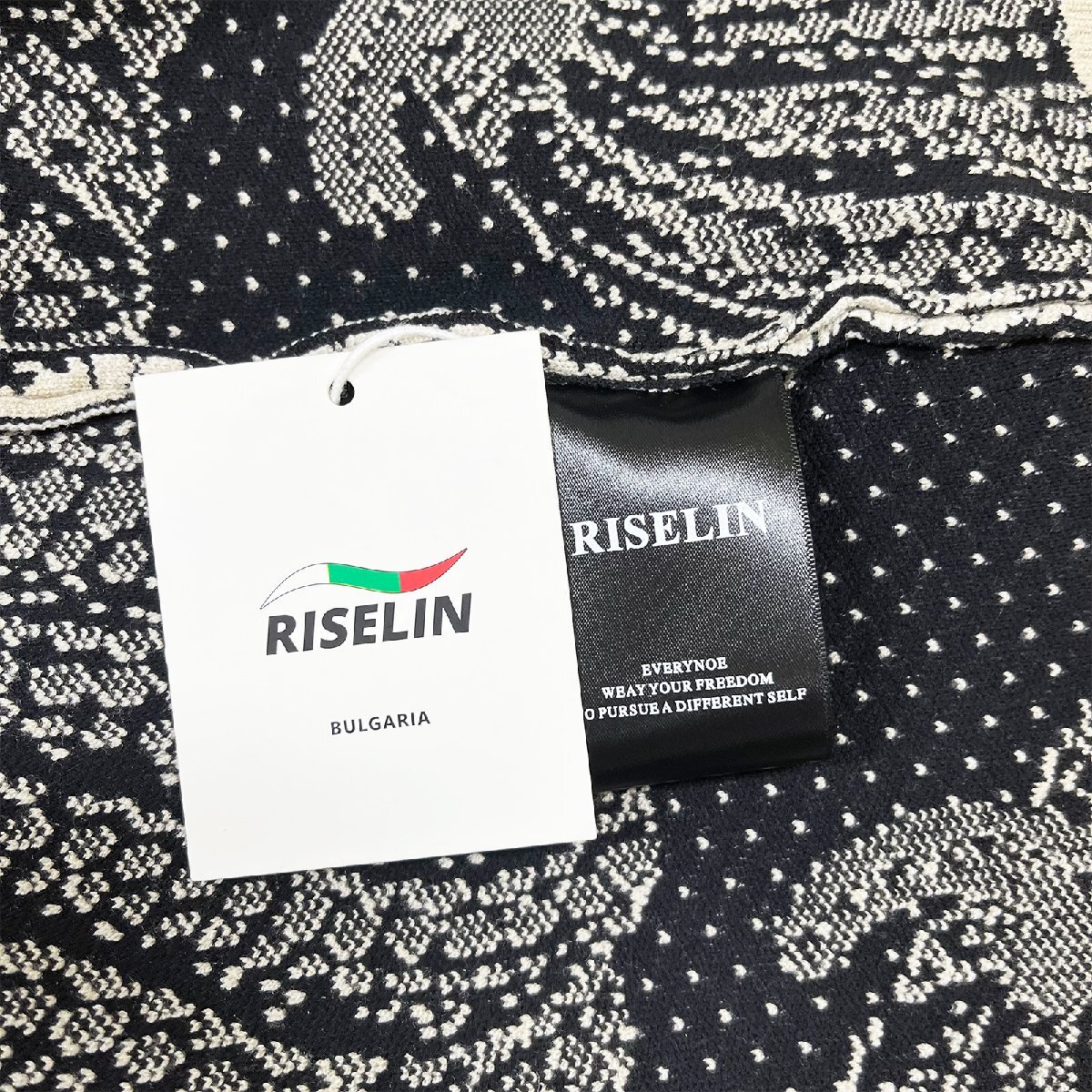 個性ヨーロッパ製※定価5万◆ブルガリア発※RISELIN セーター 快適 ニット 暖かい 総柄 立体感 プルオーバー トップス トレンド M/46サイズ_画像10