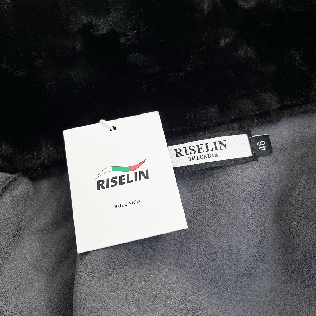 絶賛ヨーロッパ製※定価10万◆ブルガリア発※RISELIN 毛皮コート 豪華ミンク/カシミヤ混 ふわふわ 暖か 可愛い 着痩せ レディース L/48_画像9