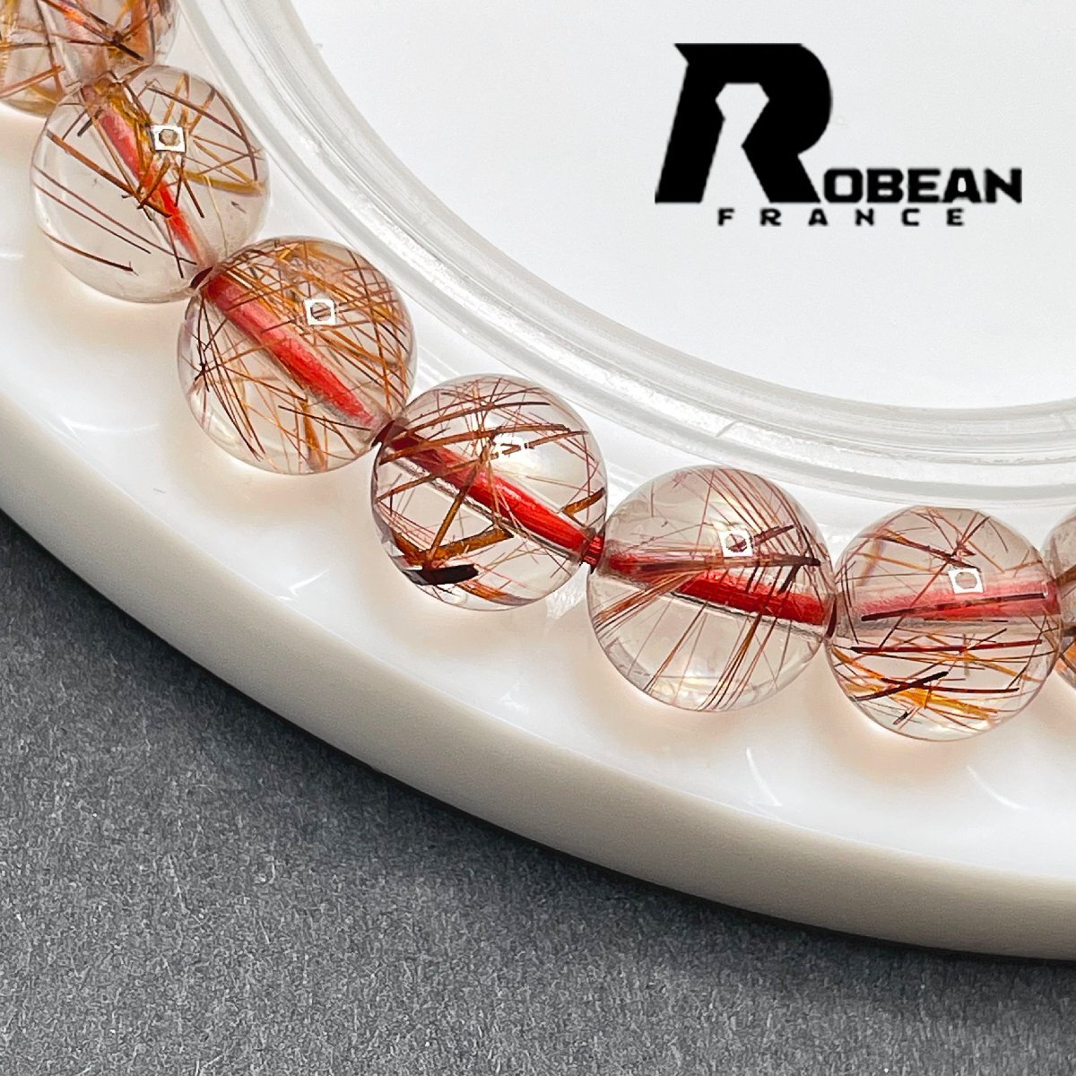 夢色 EU製 定価5万円★ROBEAN・ブラウンルチルクォーツ★ブレスレット パワーストーン 天然石 綺麗 金運 お守り 8.2-8.8mm 1001G1102_画像5