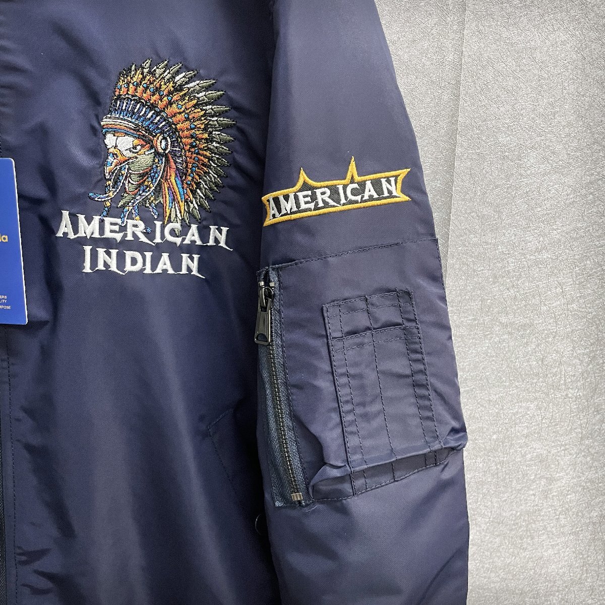  high class * flight jacket /MA-1 regular price 7 ten thousand *Emmauela* Italy * milano departure * thin piece .INDIANS gorgeous embroidery USAF*TYPE M/46 size 