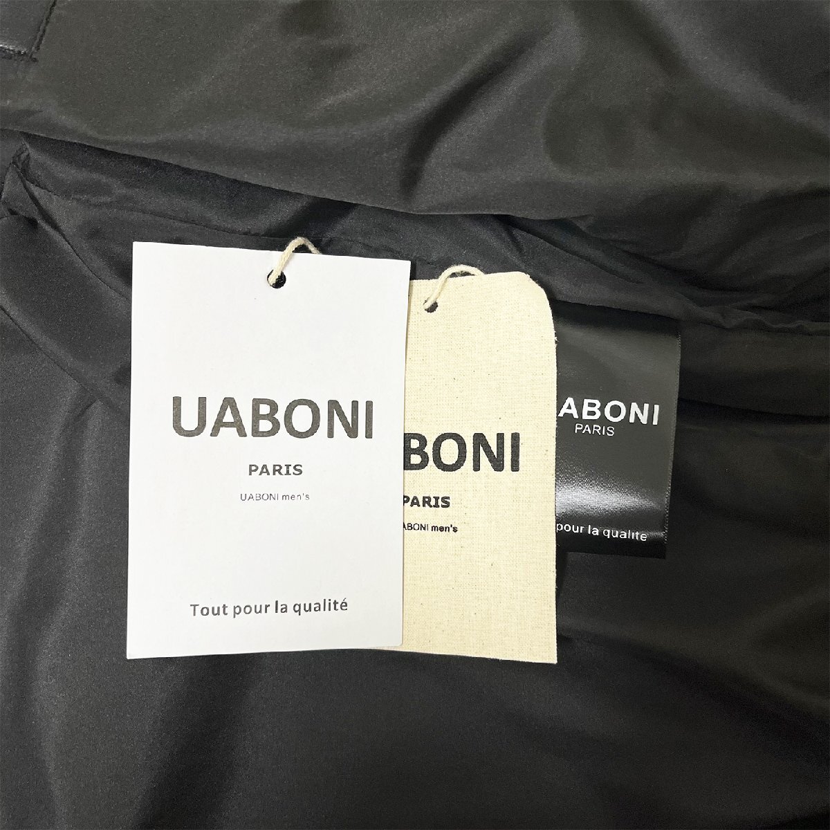 絶賛EU製＆定価15万◆UABONI*Paris*レザージャケット*ユアボニ*パリ発◆高級牛革 本革 防風 ライダース 革ジャン アウトドア 定番 2XL/52_画像10