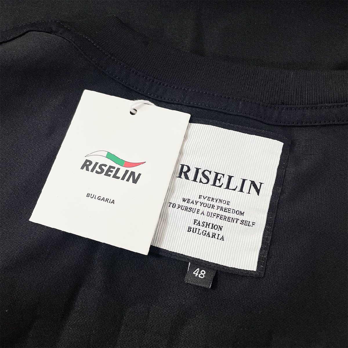 人気ヨーロッパ製※定価2万◆ブルガリア発※RISELIN 半袖Tシャツ コットン100％ 通気吸汗 快適 英字 お洒落 カットソー ストリート 日常 L_画像8